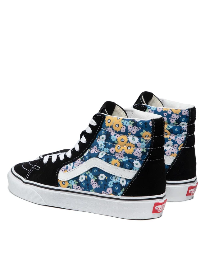 Vans Sk8-Hi Czarne Sneakersy w kwiaty damskie