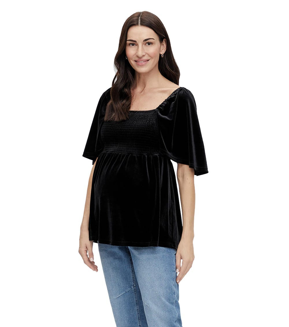 Mamalicious Velvet Jersey Damski Ciążowy Top