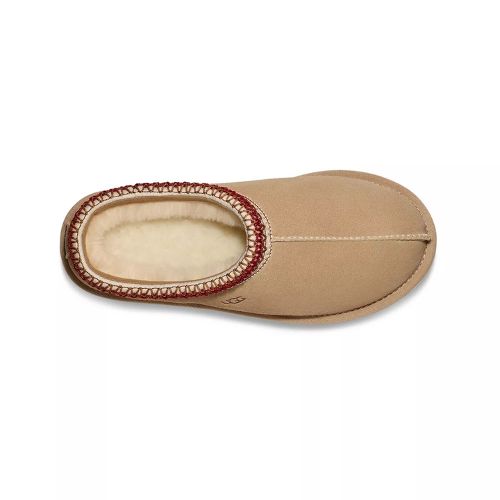 UGG Tasman Slipper Sand Dark Cherry Damskie Kapcie Beżowe 5955-SNDD