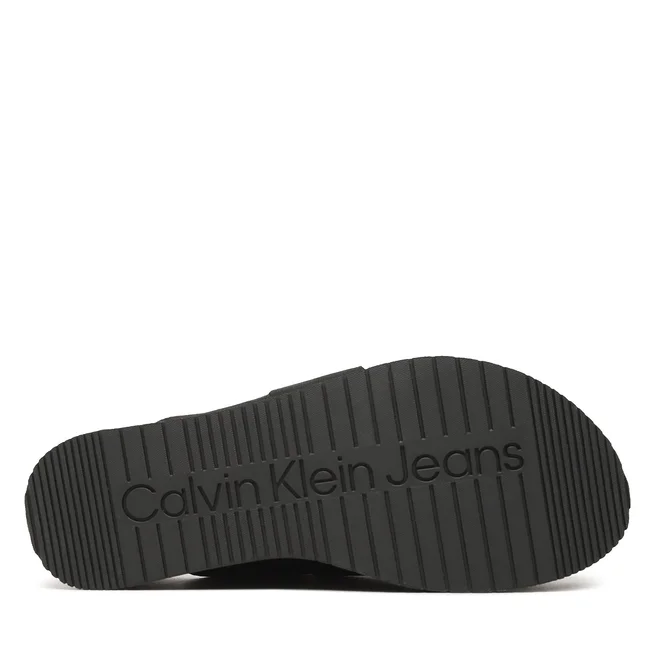 Calvin Klein Jeans Klapki na platformie damskie sandały czarne YW0YW00966 L