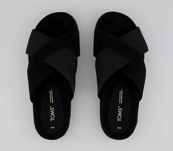 Toms Paloma Klapki Black Suede/Heavy Canvas WL