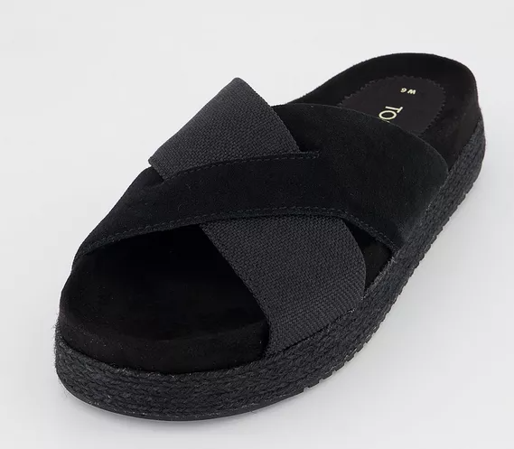 Toms Paloma Klapki Black Suede/Heavy Canvas WL