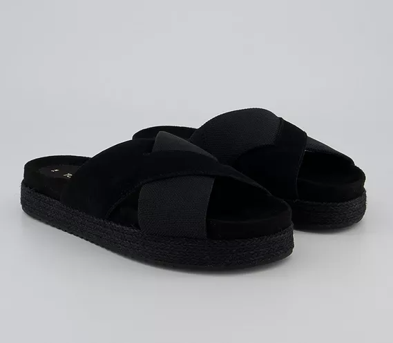 Toms Paloma Klapki Black Suede/Heavy Canvas WL