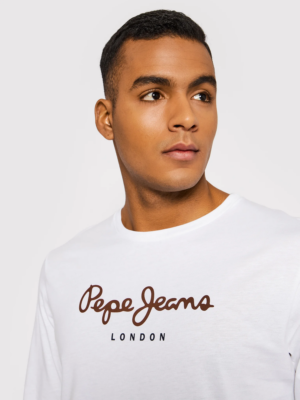 Pepe Jeans Biały Longsleeve Koszulka z długim rękawem