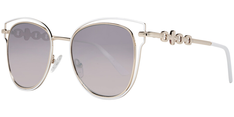 Guess GF0343 Białe Eleganckie Okulary Przeciwsłoneczne Kocie Damskie WL