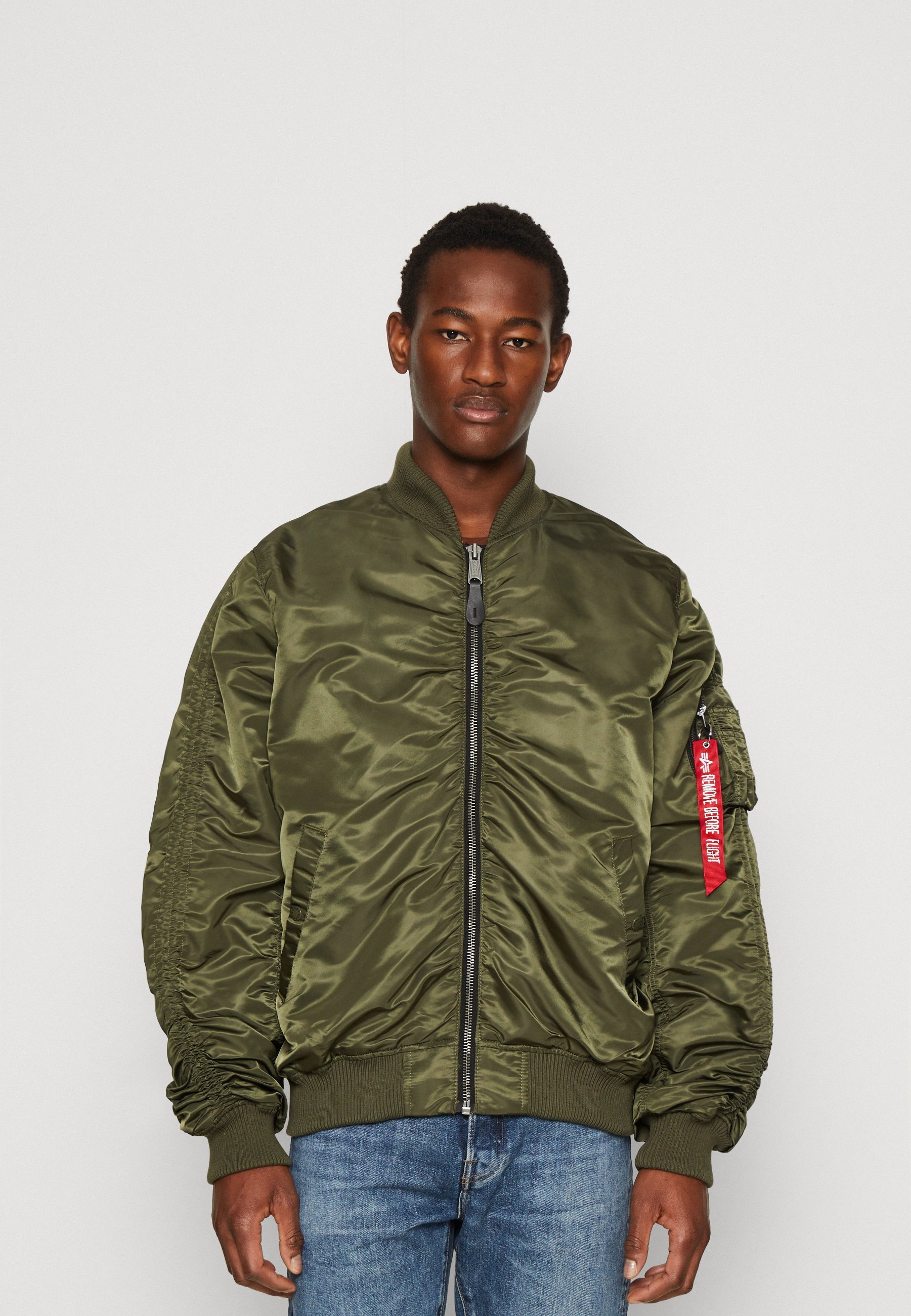 Alpha Industries Puckered Dark Olive Kurtka Bomberka Oversize Męska JZ