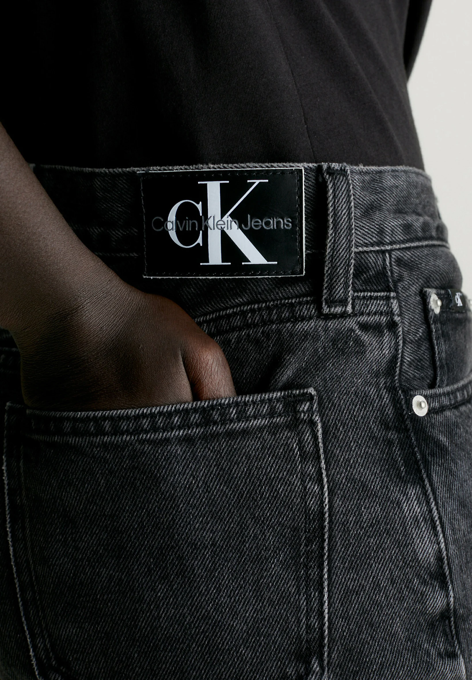 Calvin Klein Jeans Czarne Spodnie Jeansowe Jeansy Proste 90s Straight Damskie A