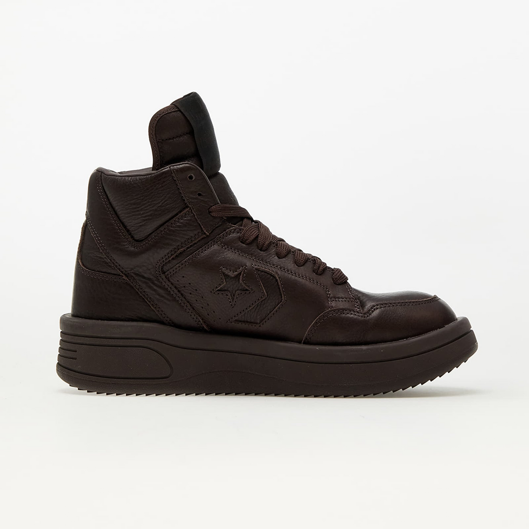 Converse x Rick Owens TURBOPWN MID "Brown" Brązowe Skórzane Trampki A01290C