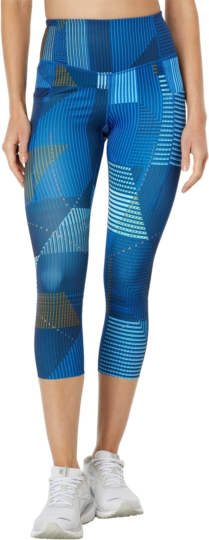 Brooks Motion Print Damskie Niebieskie Legginsy 7/8 WL