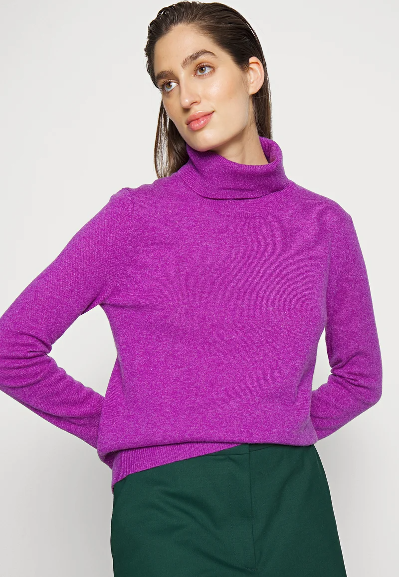 Pure Cashmere Fioletowy Kaszmirowy Golf Sweter Damski WJZ