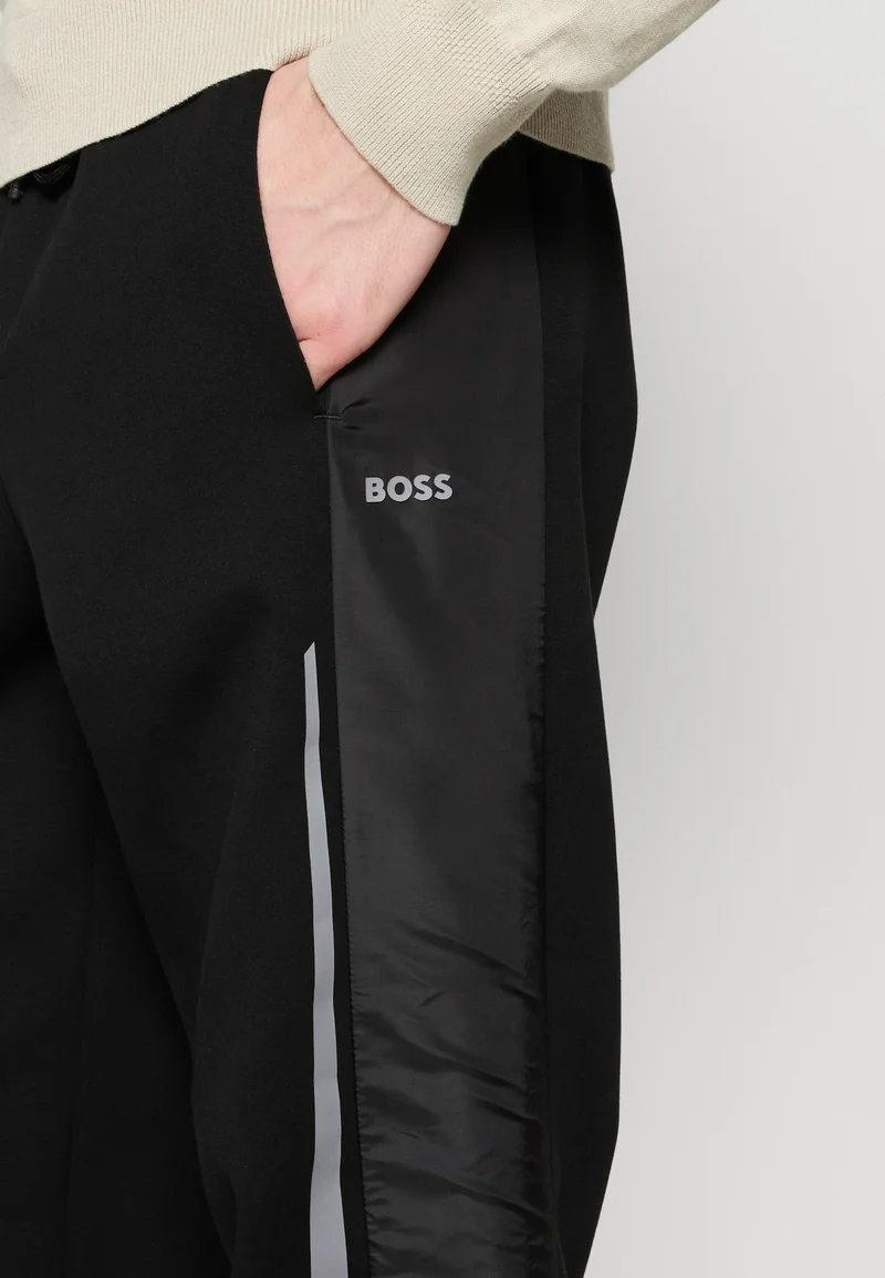 Hugo Boss Hadikon Czarne Dresowe Spodnie Dresy Spodnie Treningowe z Lampasami WJZ