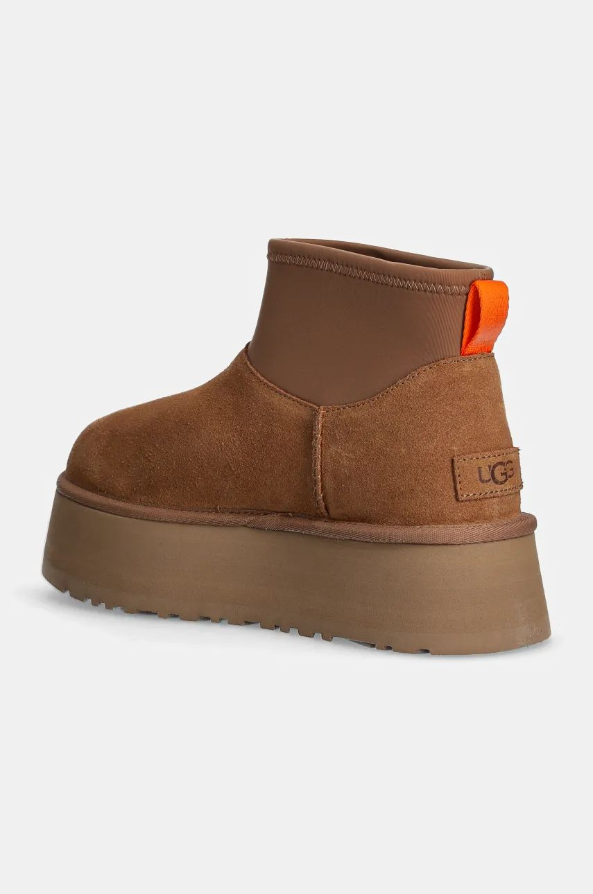 UGG śniegowce zamszowe Classic Mini Dipper Chestnut Brązowe 1168170-CHE