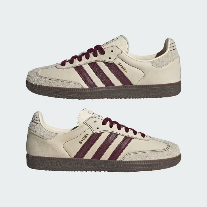 adidas Samba OG Wonder White Maroon Women's IG1987