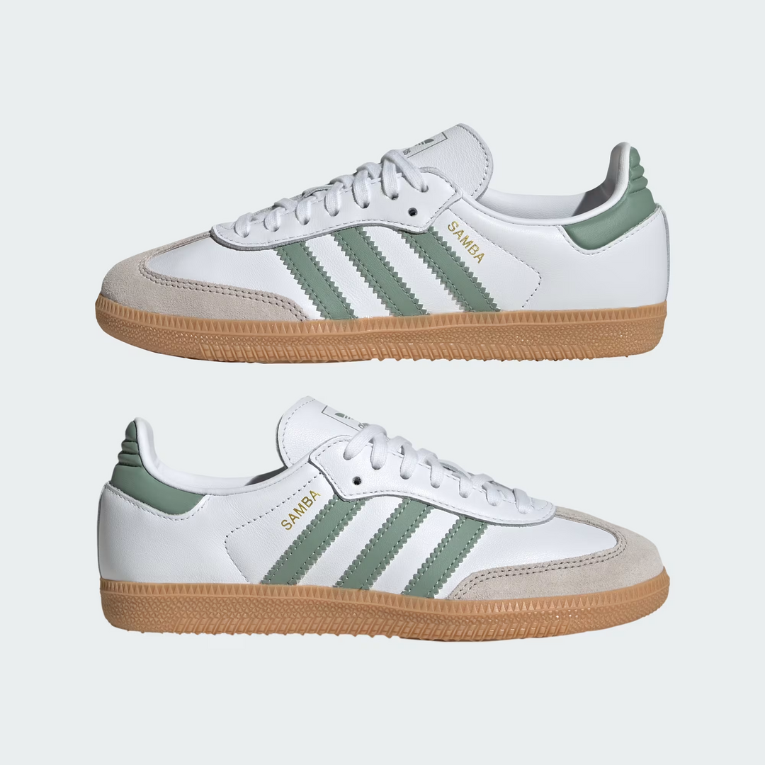 Adidas Samba OG J Cloud White Silver Green Białe JP5479