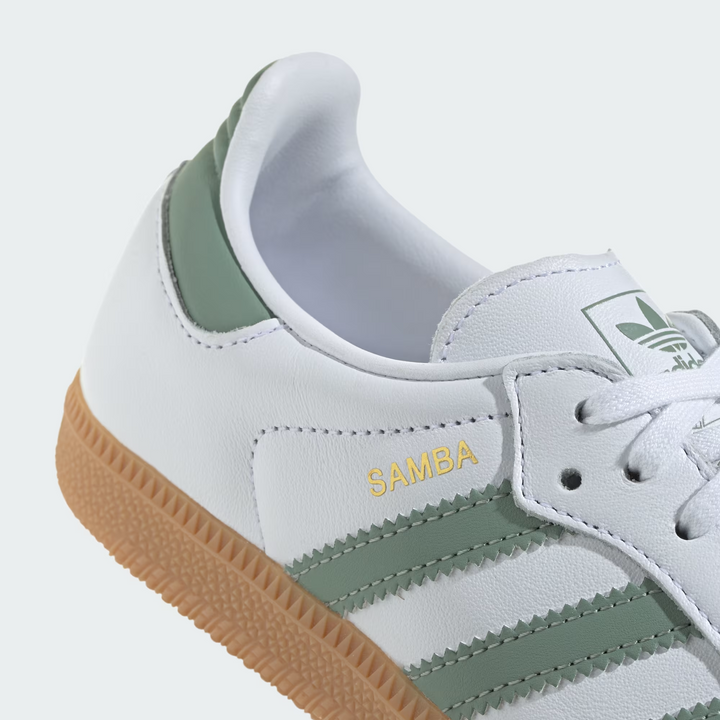 Adidas Samba OG J Cloud White Silver Green Białe JP5479