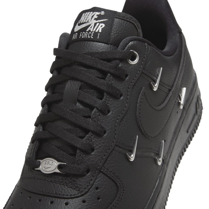 Nike Air Force 1 Low Triple black Metallic Mini Swooshes Czarne HQ1180-001