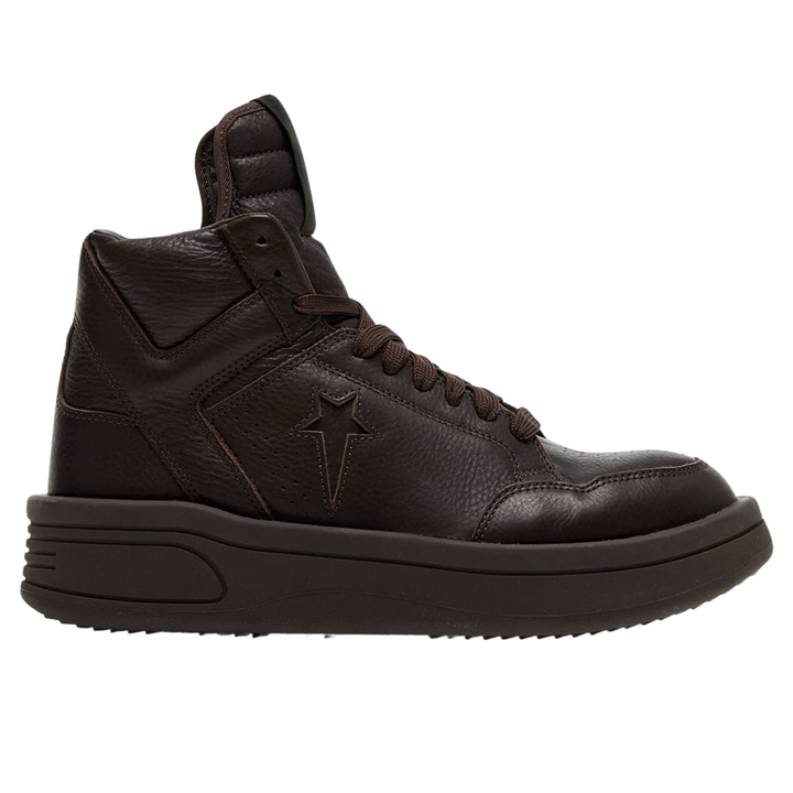Converse x Rick Owens TURBOPWN MID "Brown" Brązowe Skórzane Trampki A01290C