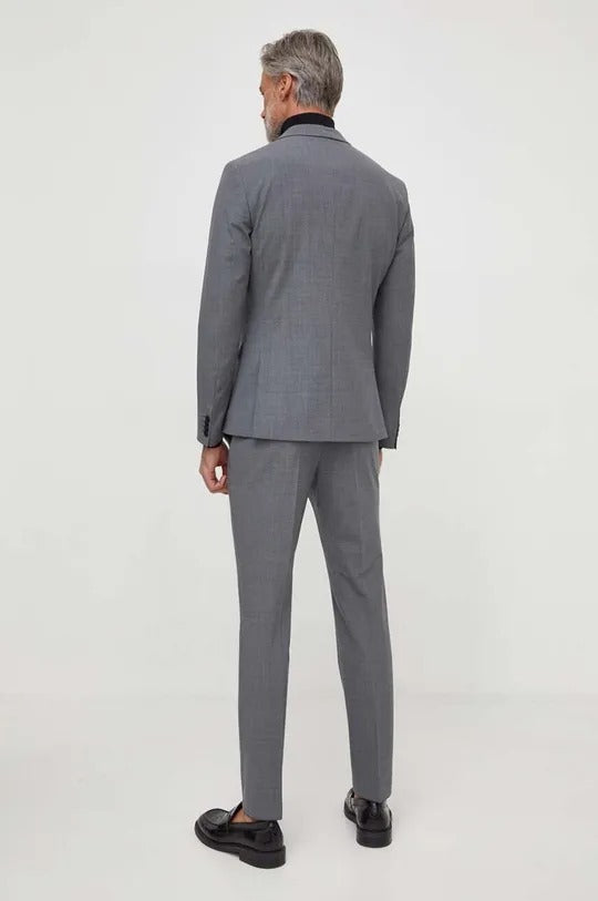 Calvin Klein Modern Textured Suit Szara Męska Marynarka A