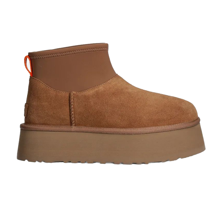 UGG śniegowce zamszowe Classic Mini Dipper Chestnut Brązowe 1168170-CHE