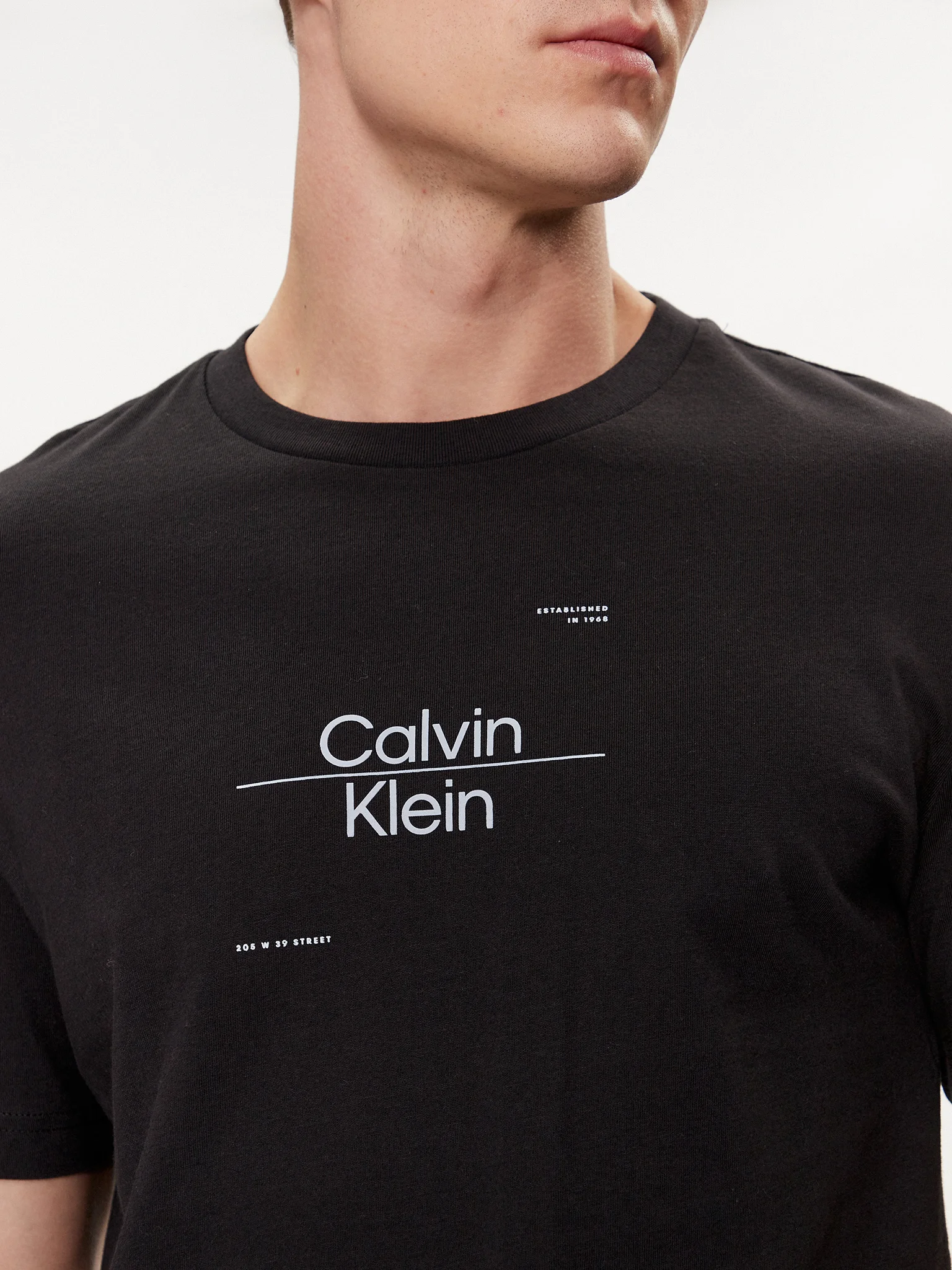 Calvin Klein Line Logo Czarna Męska Koszulka A