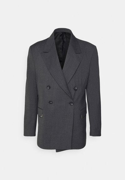 Han Kjobenhavn Boxy Suit Blazer Szara Męska Marynarka WJ