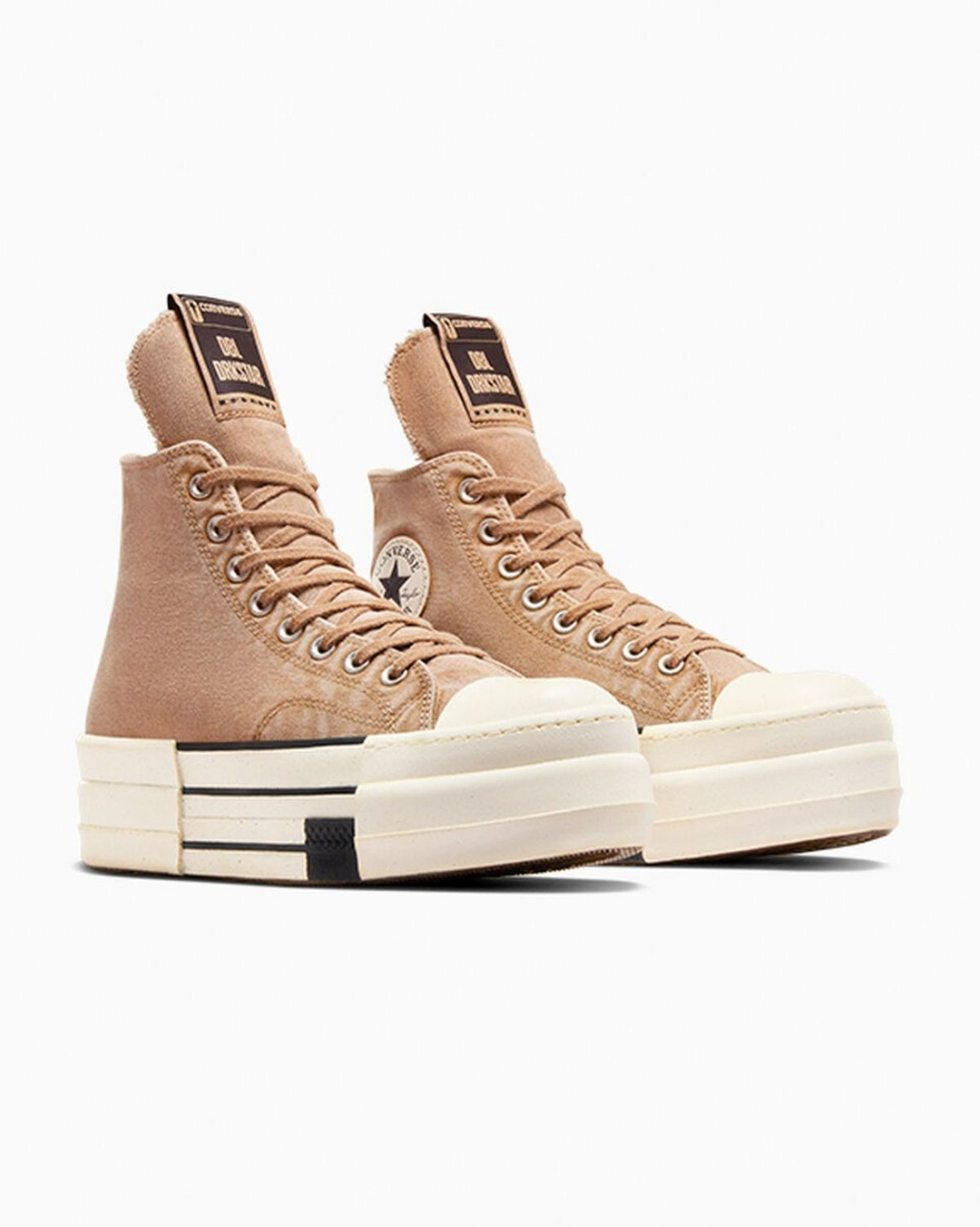 Converse x Rick Owens DRKSHDW DBL "Blonde" Beżowe Platforma Buty Sportowe Trampki A06756C