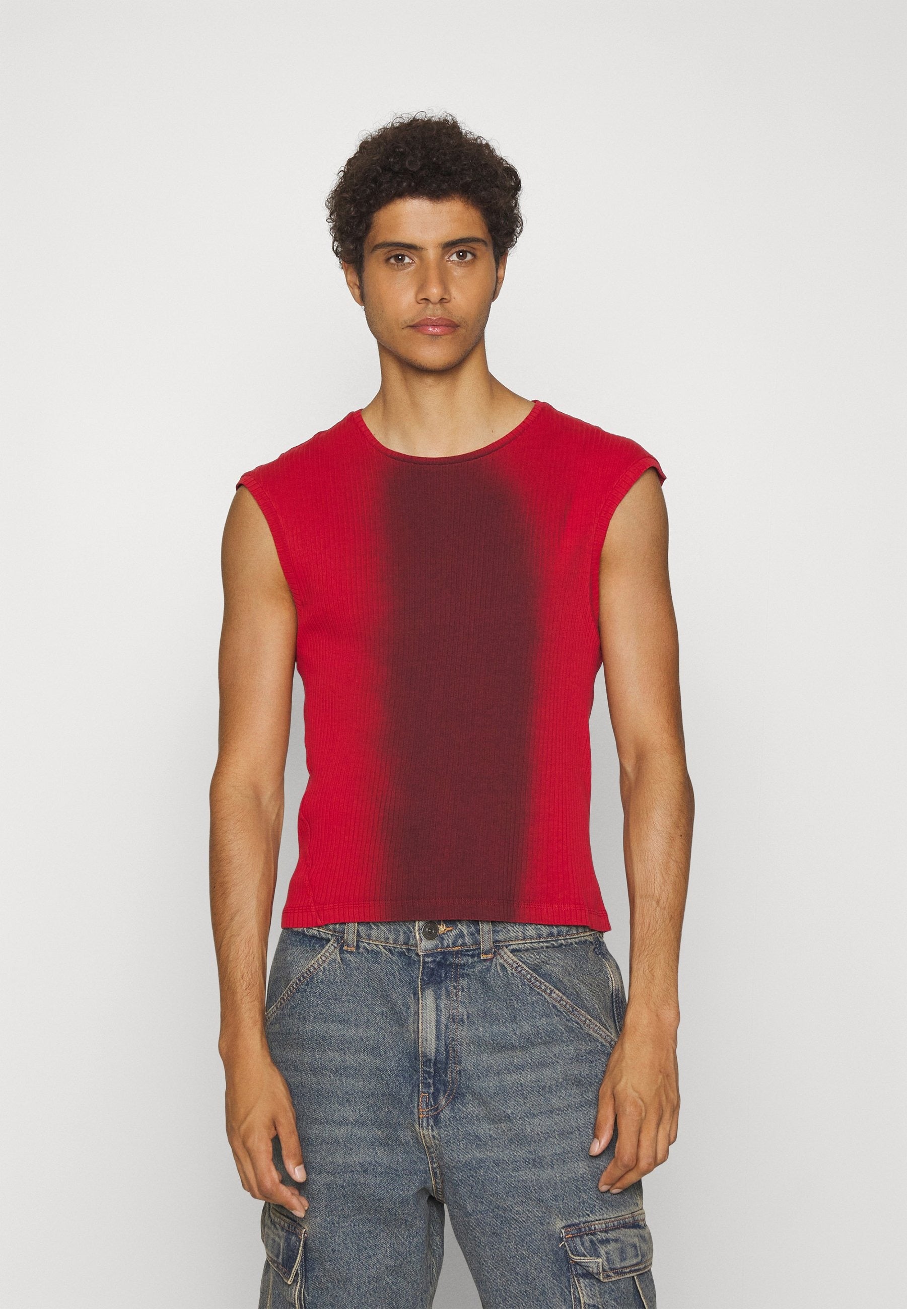 Jaded London Dyed Seam Tank Męski Czerwony T-Shirt WL