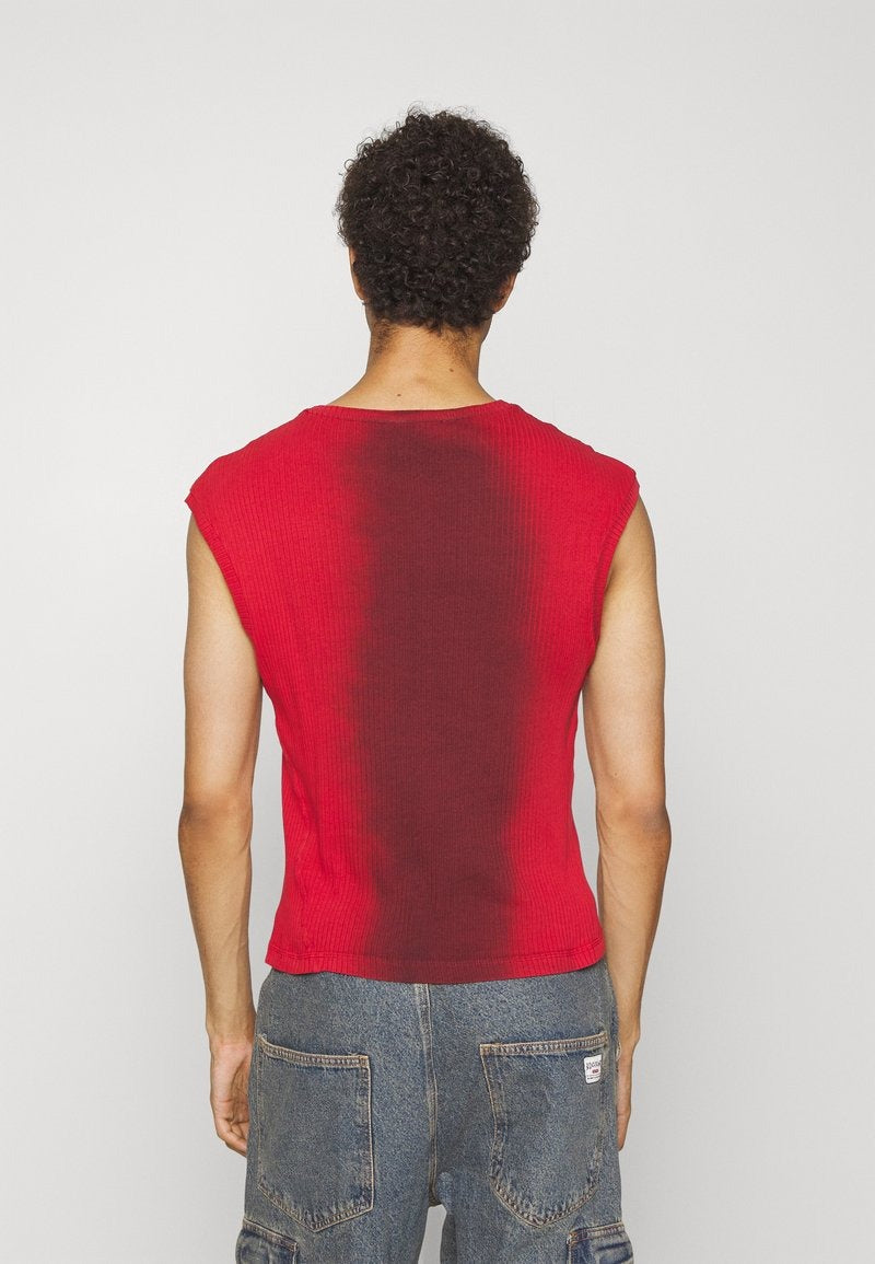 Jaded London Dyed Seam Tank Męski Czerwony T-Shirt WL