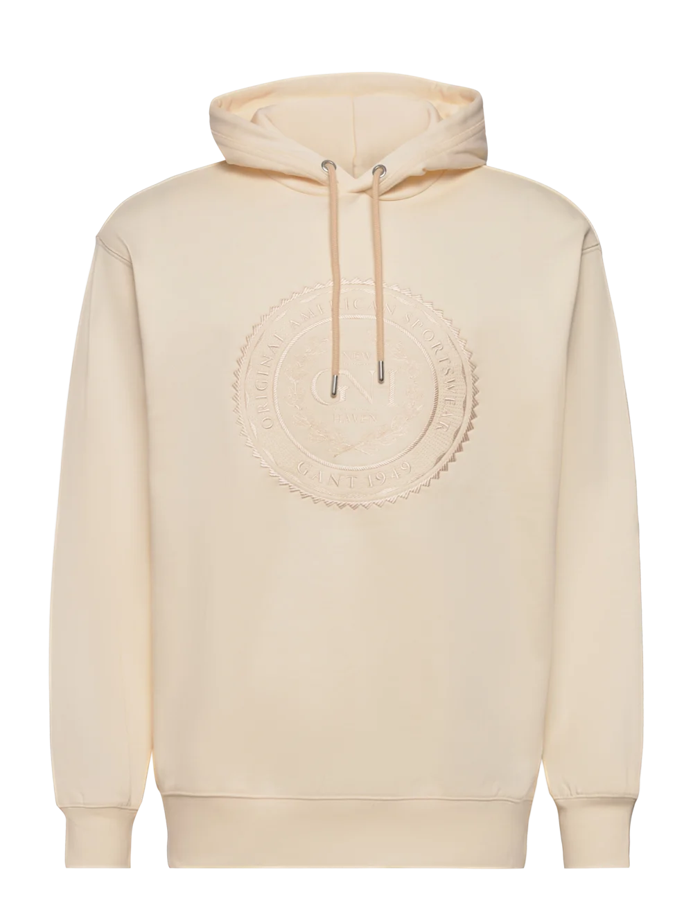 Gant D2. Monogram Sweat Hoodie Beżowa Bluza z Kapturem