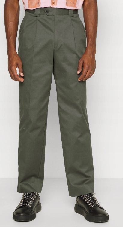 Paul Smith PLEATED TROUSERS Zielone Spodnie Materiałowe Męskie WJZ