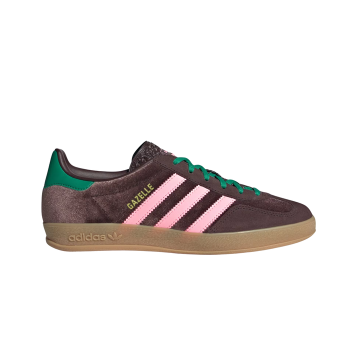 adidas Gazelle Indoor "Dark Brown Glow Pink" Welurowe Brązowe JI2714