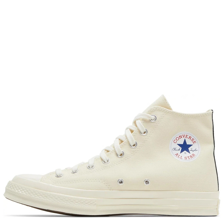 Converse x Comme Des Garcons Play Chuck 70 Hi "White Cream" Kremowe Trampki Damskie 150205C