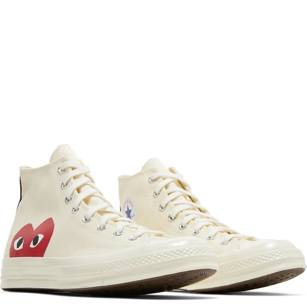 Converse x Comme Des Garcons Play Chuck 70 Hi "White Cream" Kremowe Trampki Damskie 150205C